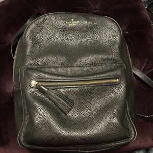 Large black Kate spade leather backpack